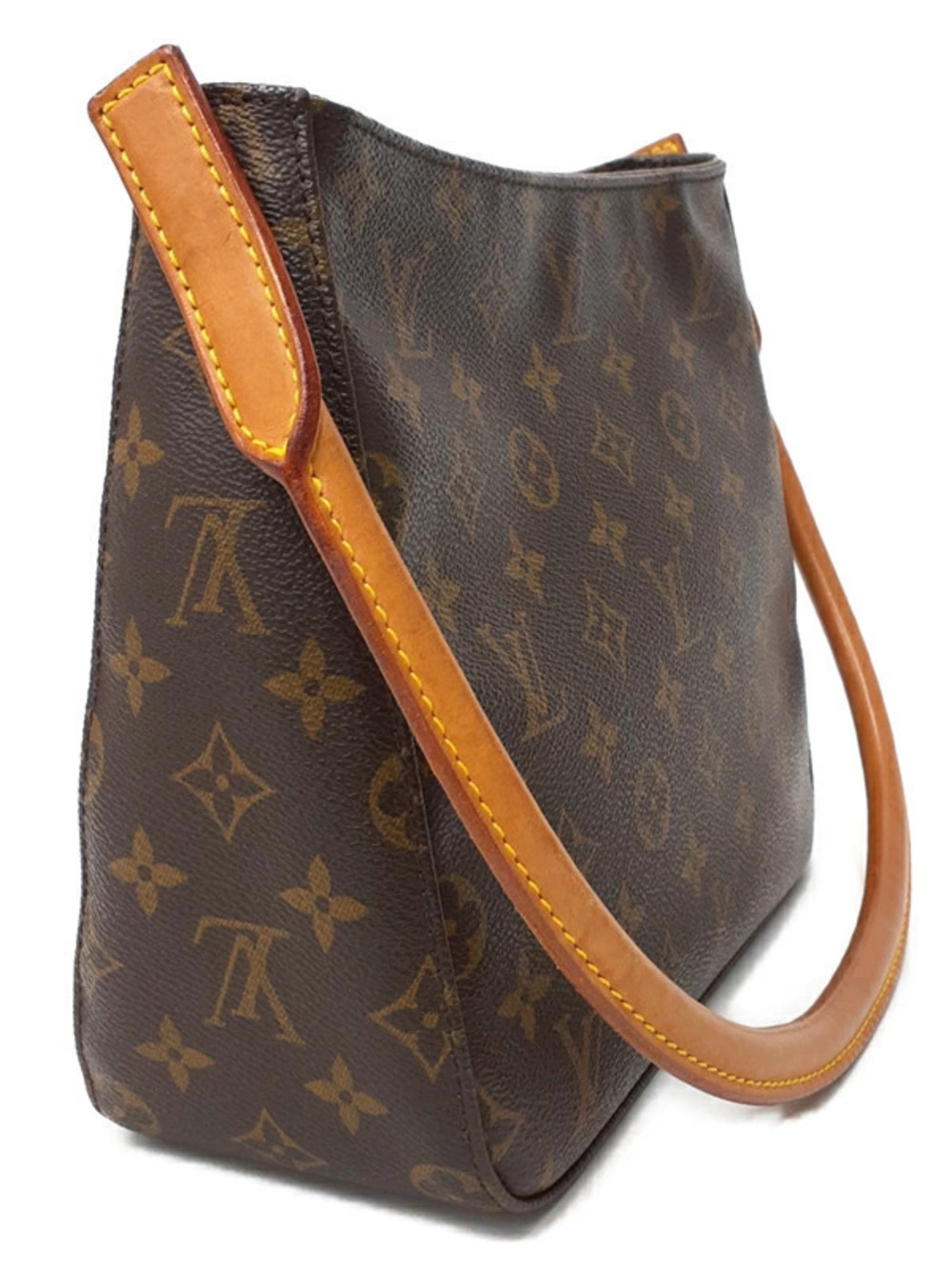 Louis Vuitton Monogram Shoulder Looping Bag Brown